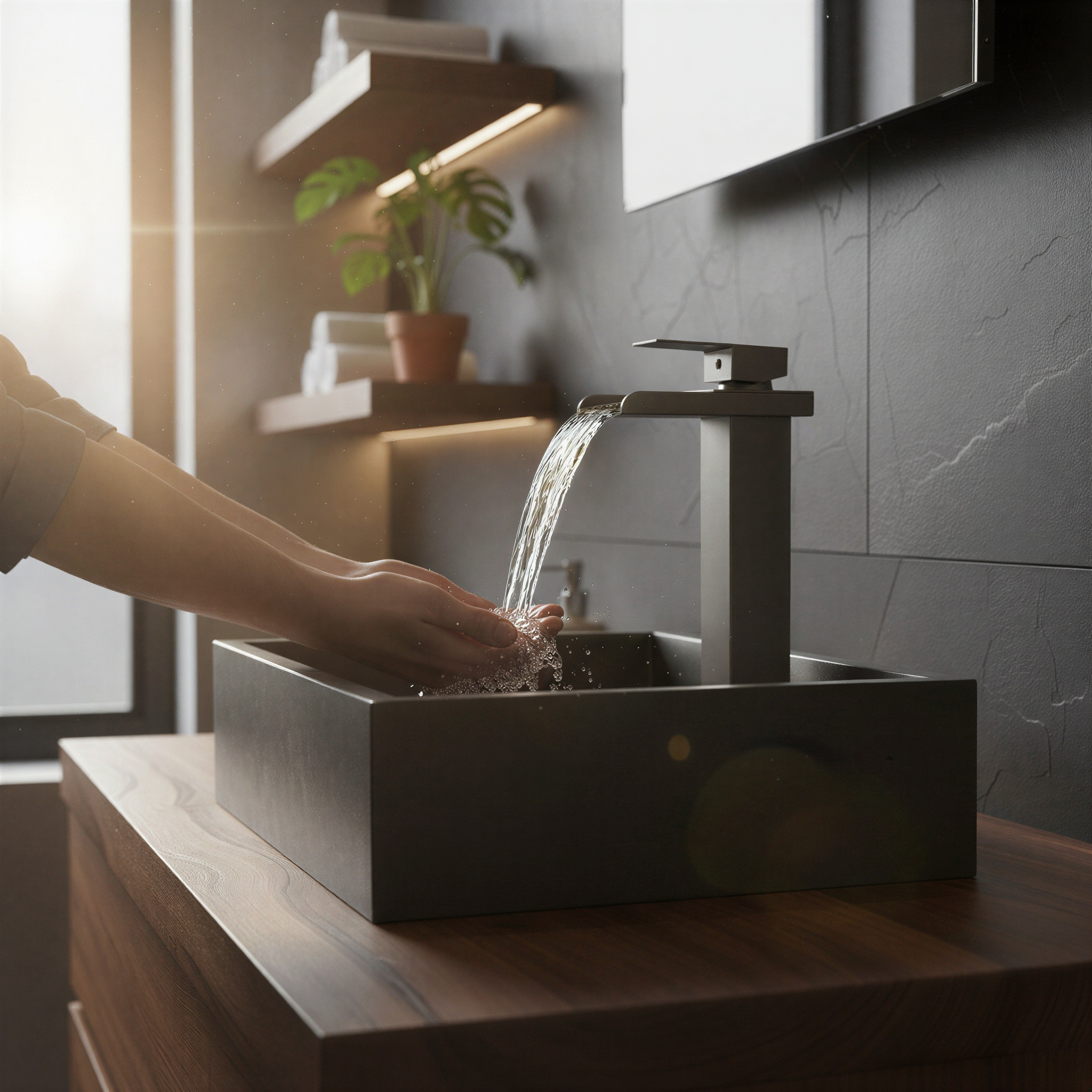 Mitigeur lavabo grand modèle design carré