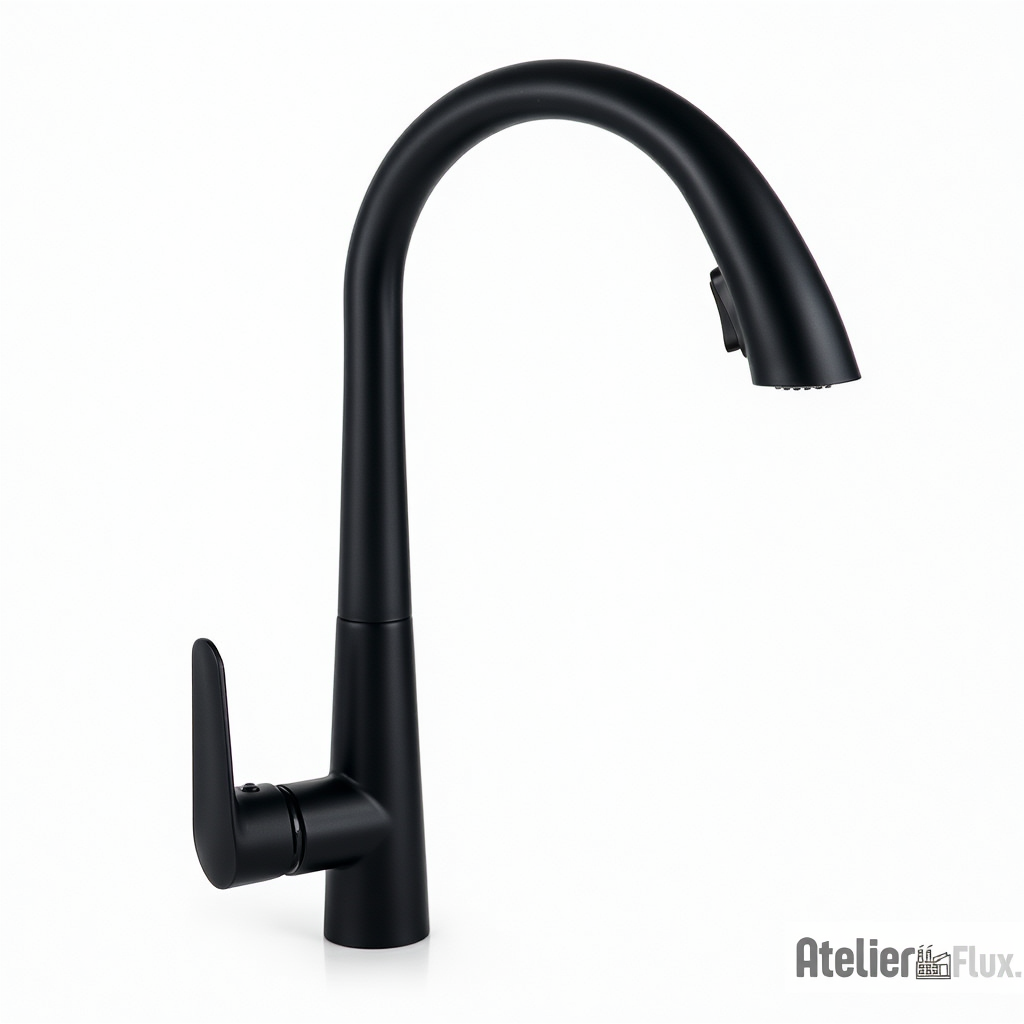 Mitigeur de cuisine avec rotation 360° et bec rétractable