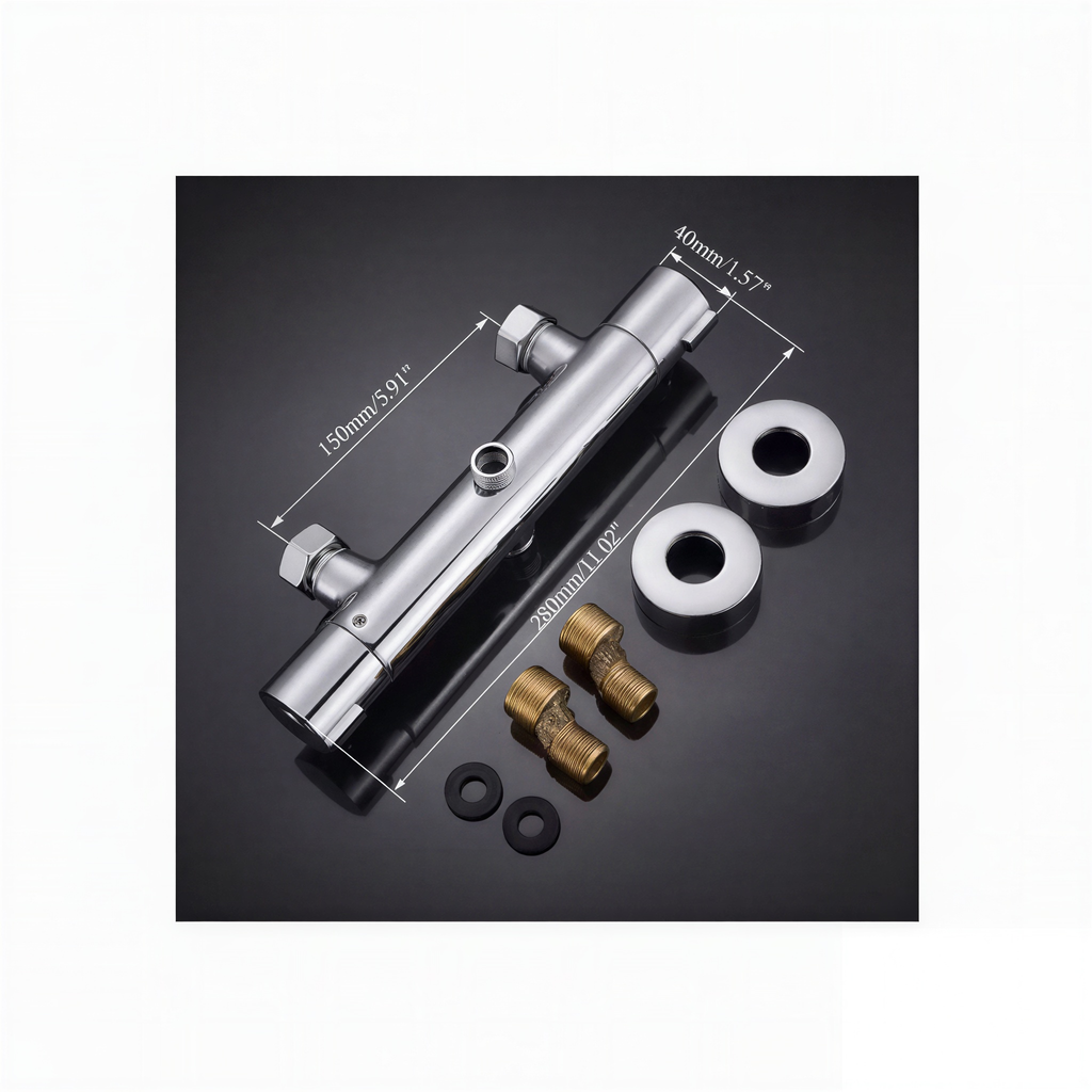 Mitigeur de salle de bain mural en laiton avec régulation de température