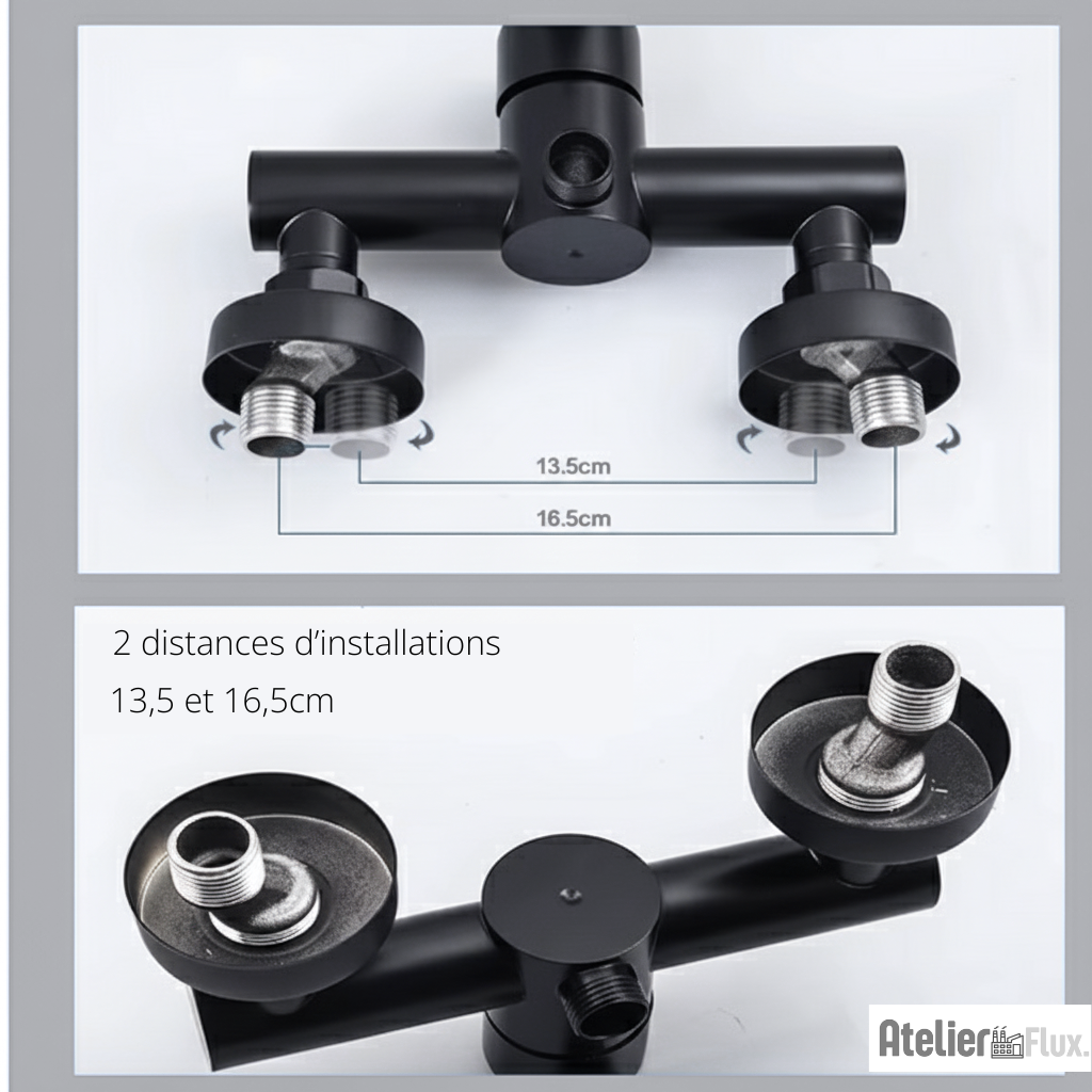 Mitigeur de salle de bain mural en acier inoxydable