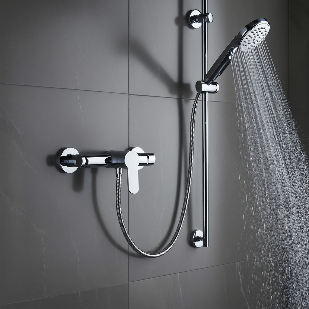 Mitigeur de salle de bain mural en acier inoxydable