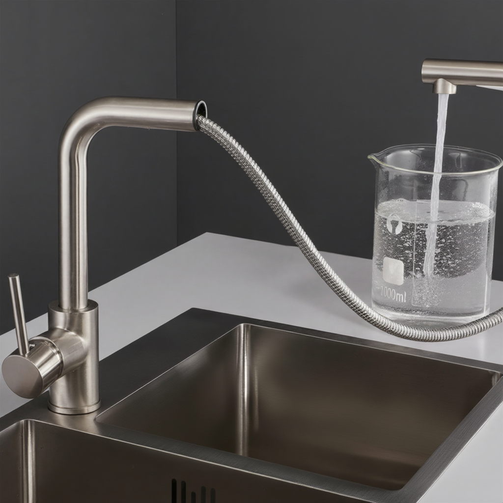 Mitigeur de cuisine en laiton à bec rétractable