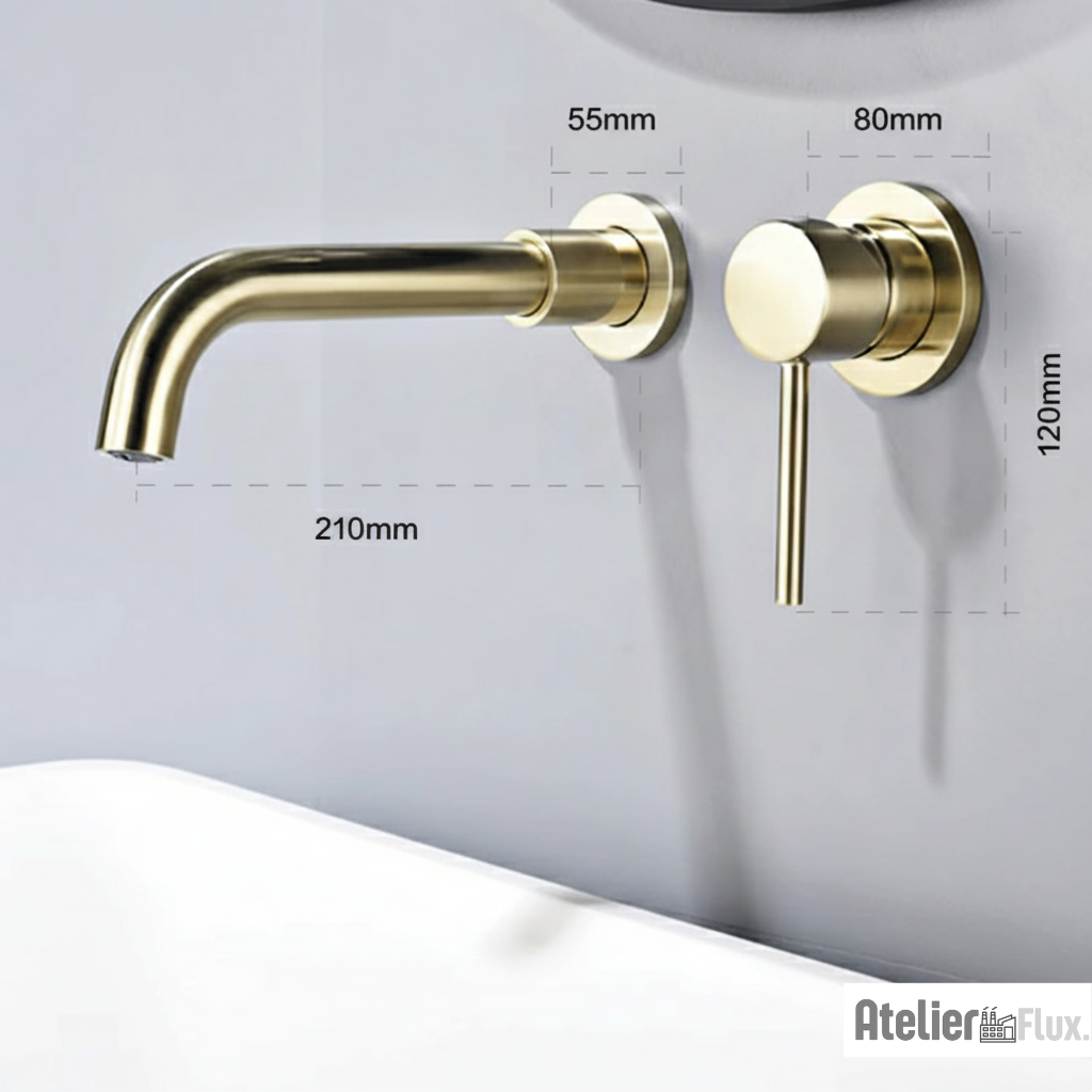 Mitigeur de lavabo mural en laiton