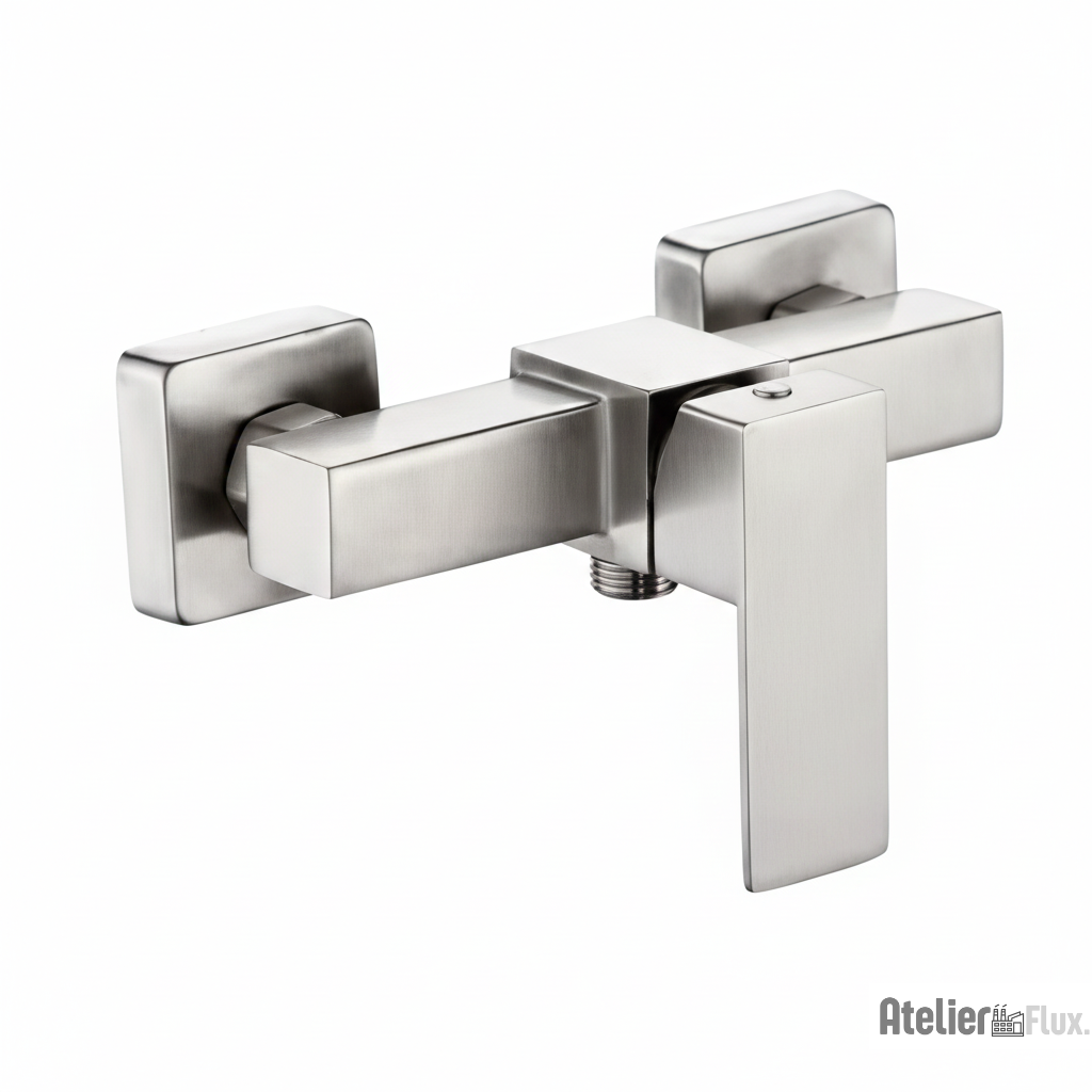 Mitigeur de salle de bain mural finition chrome