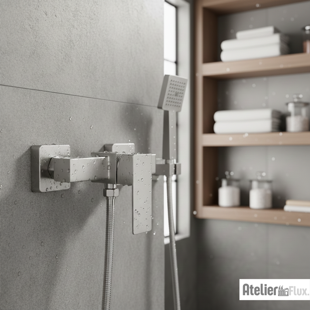 Mitigeur de salle de bain mural finition chrome