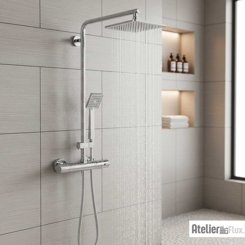 Mitigeur de salle de bain mural en laiton avec régulation de température