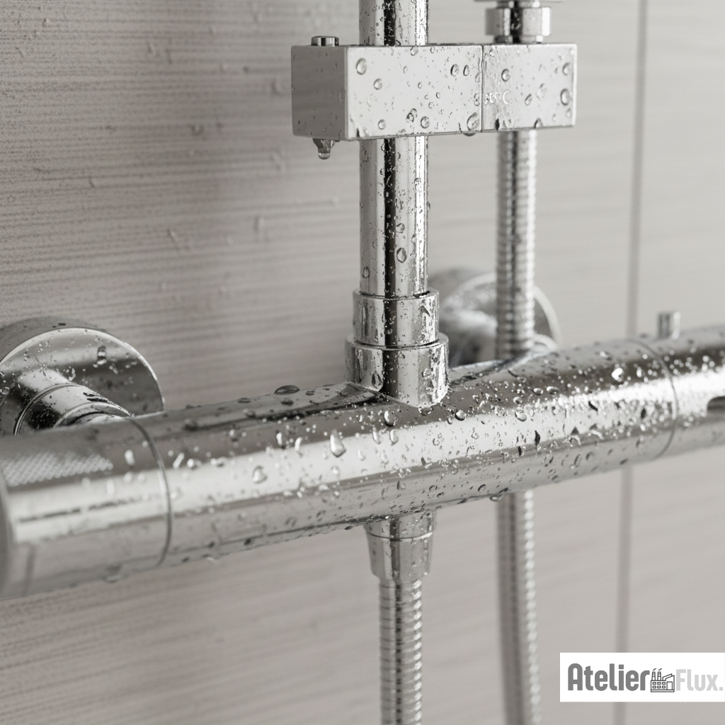 Mitigeur de salle de bain mural en laiton avec régulation de température