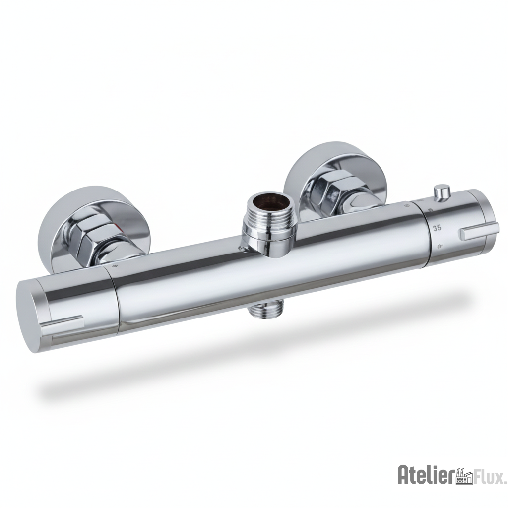 Mitigeur de salle de bain mural en laiton avec régulation de température