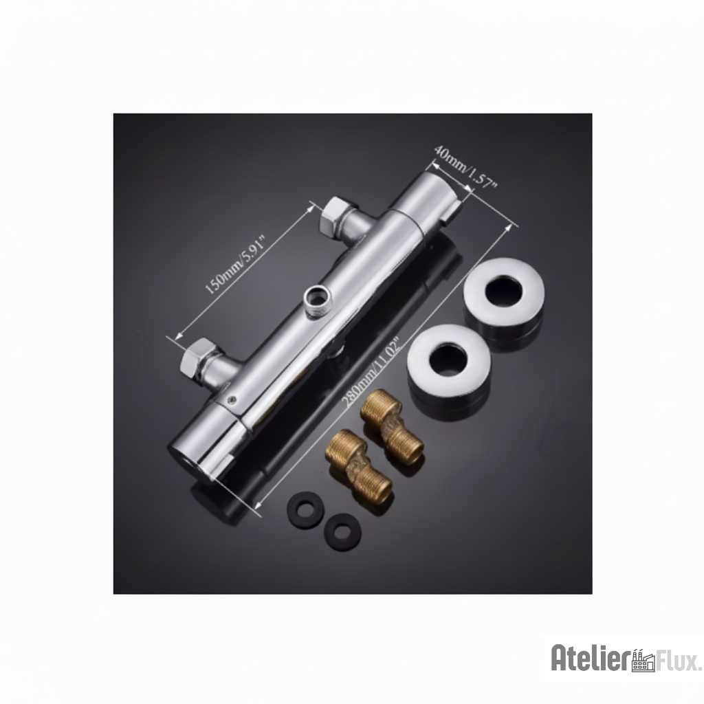 Mitigeur de salle de bain mural en laiton avec régulation de température