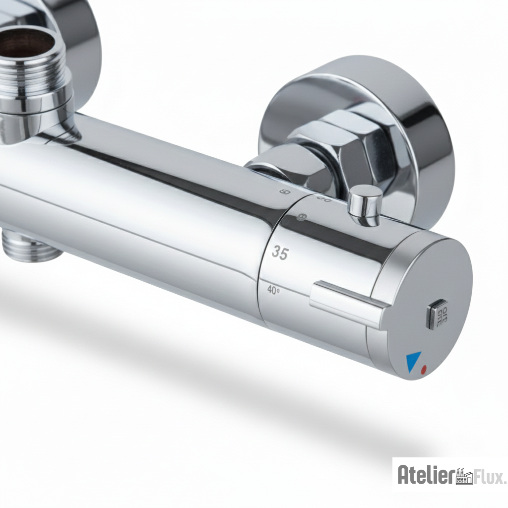 Mitigeur de salle de bain mural en laiton avec régulation de température