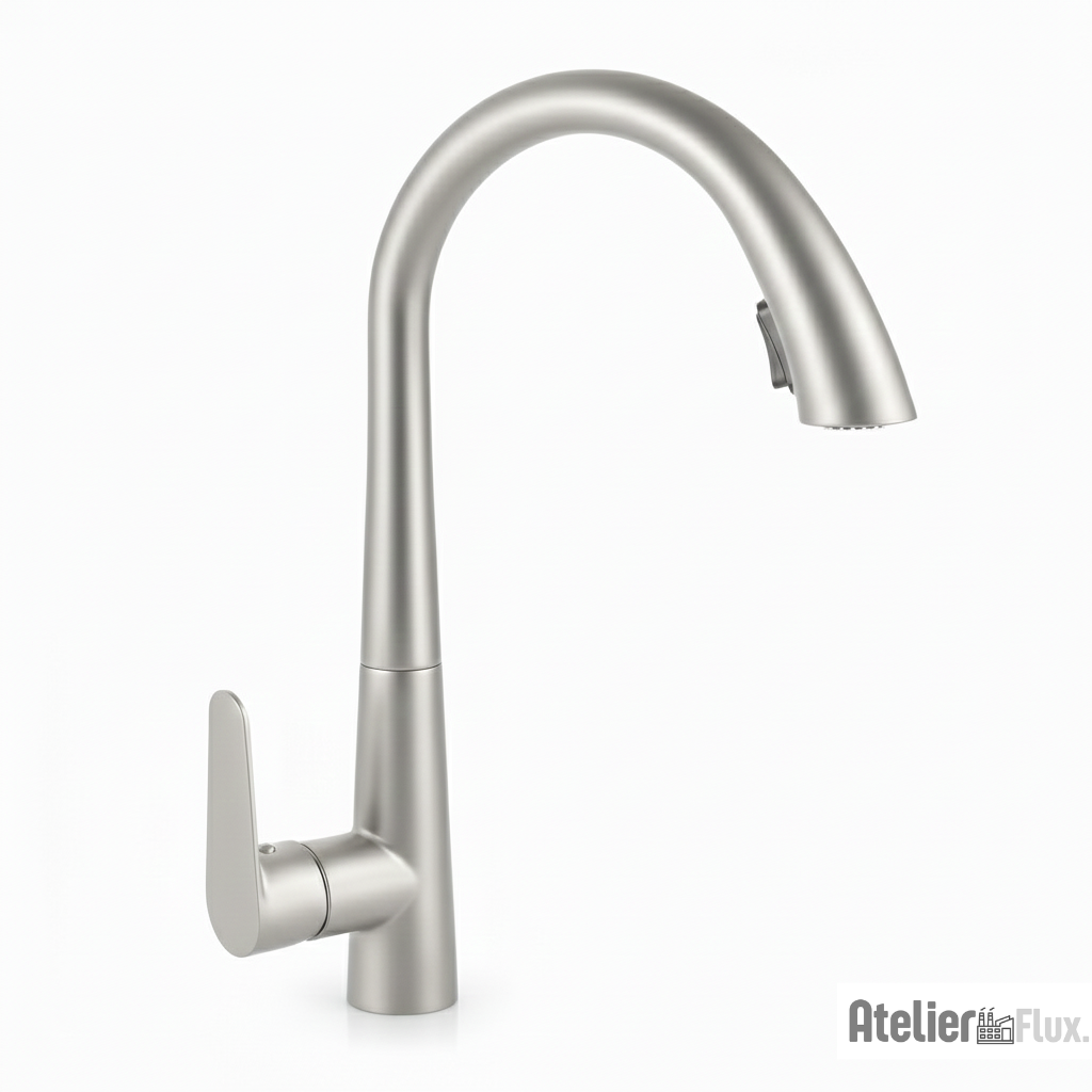 Mitigeur de cuisine avec rotation 360° et bec rétractable