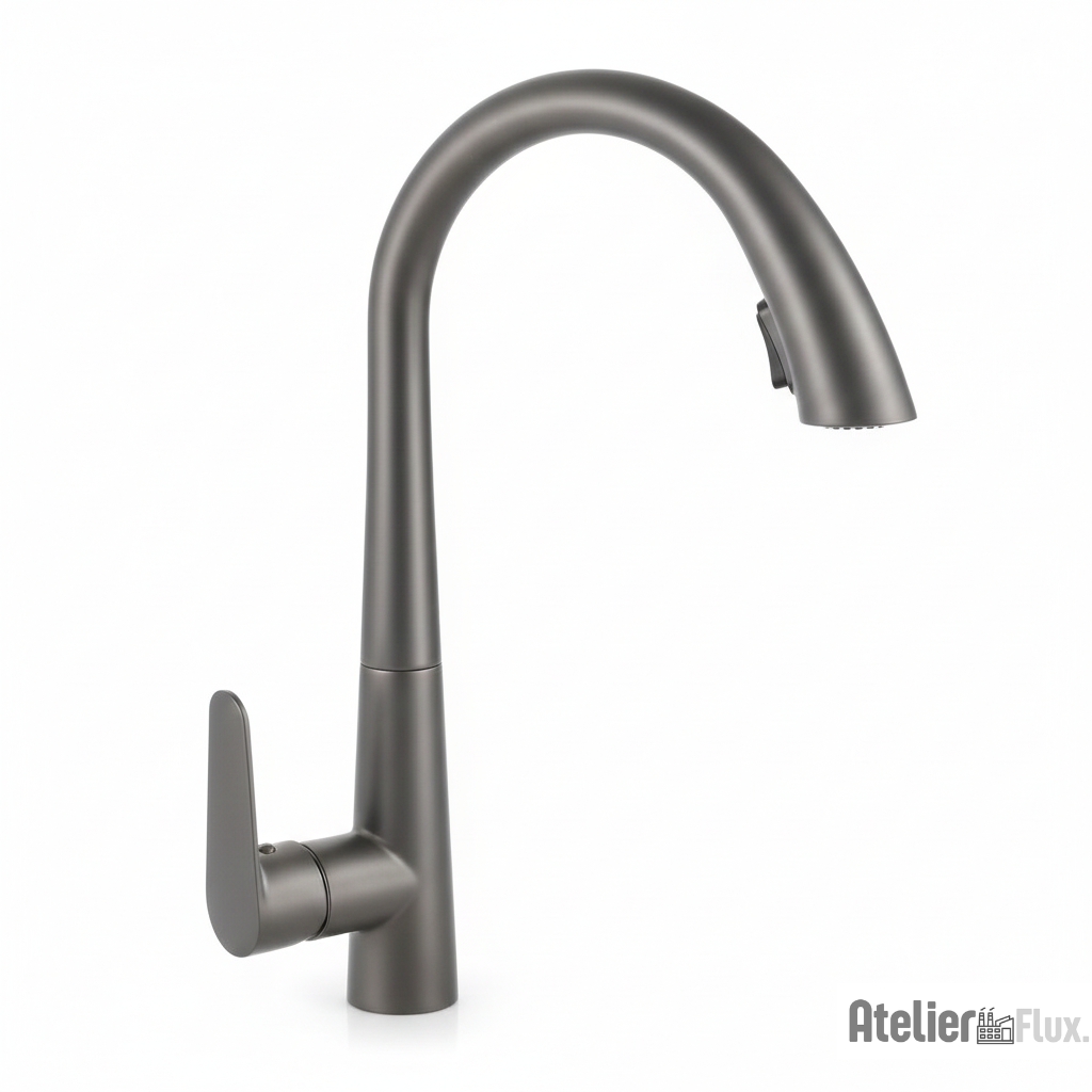Mitigeur de cuisine avec rotation 360° et bec rétractable