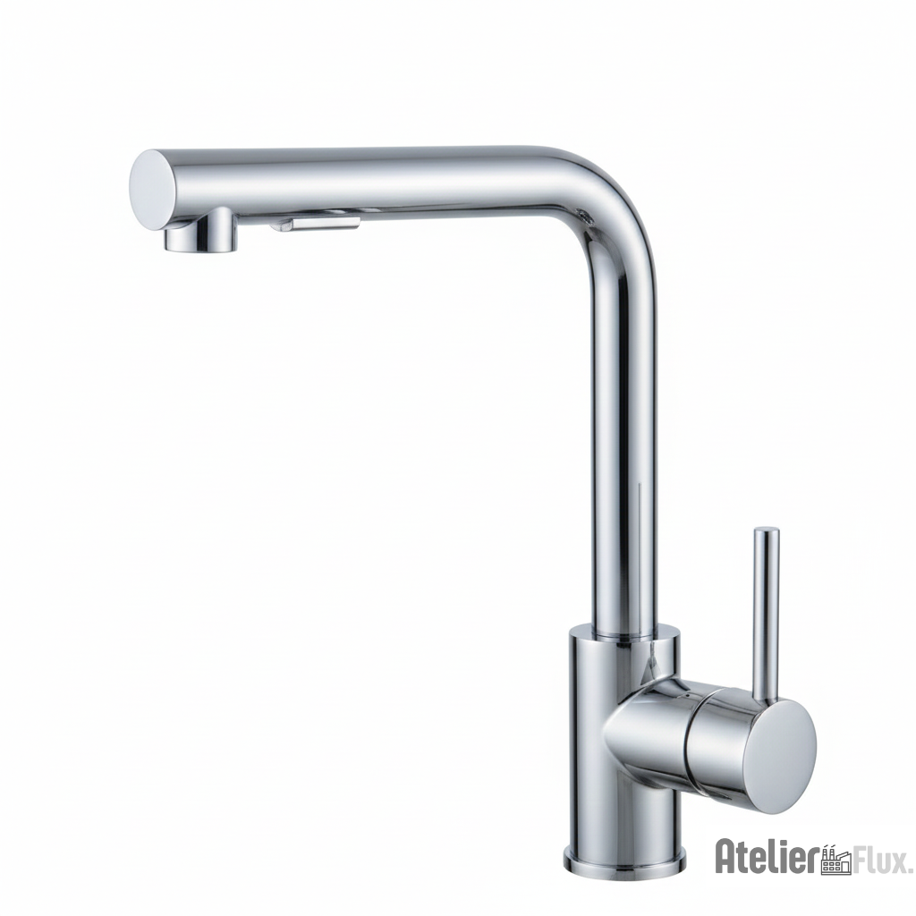 Mitigeur de cuisine en laiton à bec rétractable