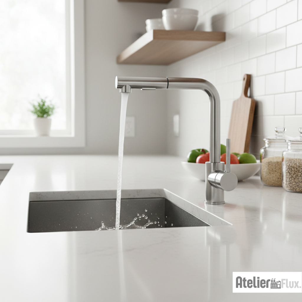 Mitigeur de cuisine en laiton à bec rétractable