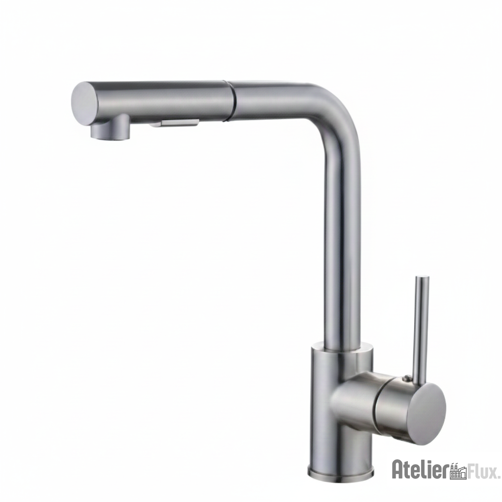 Mitigeur de cuisine en laiton à bec rétractable