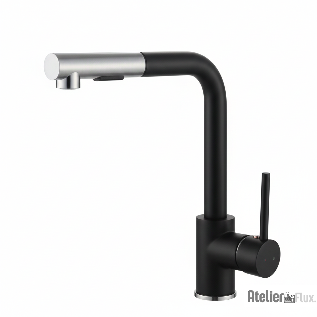 Mitigeur de cuisine en laiton à bec rétractable