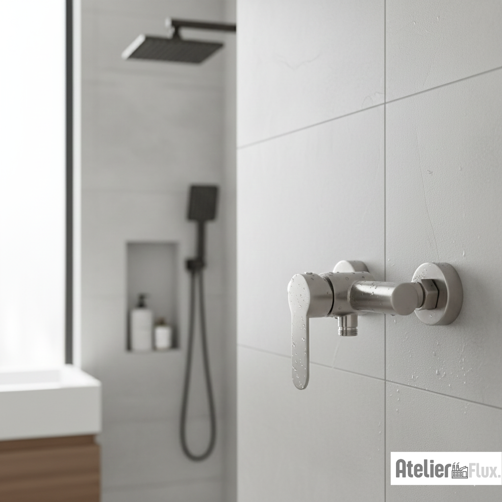 Mitigeur de salle de bain mural en acier inoxydable