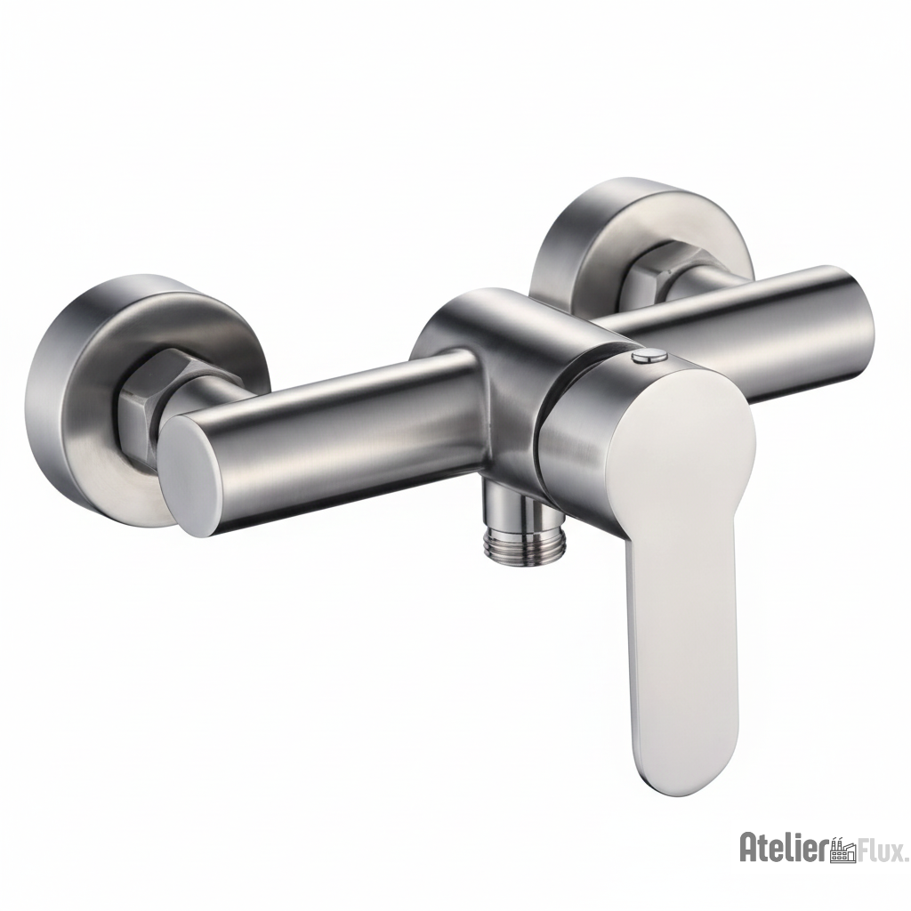 Mitigeur de salle de bain mural en acier inoxydable