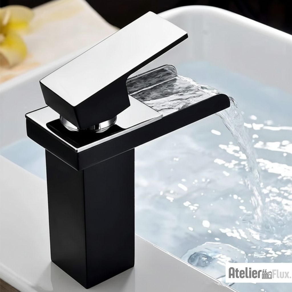 Mitigeur de lavabo cascade en acier inoxydable