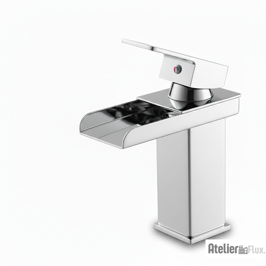 Mitigeur de lavabo cascade en acier inoxydable