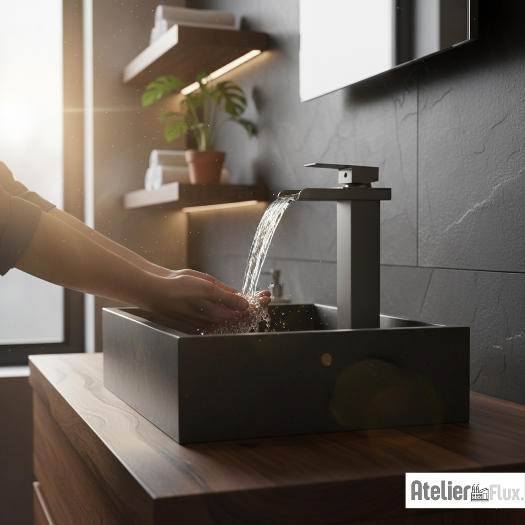 Mitigeur lavabo grand modèle design carré