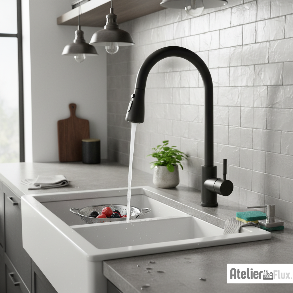Mitigeur de cuisine bec rétractable