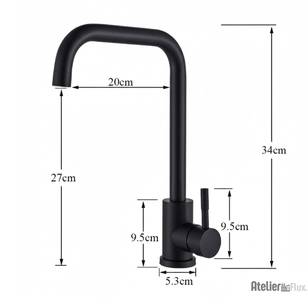 Mitigeur de cuisine en acier inoxydable