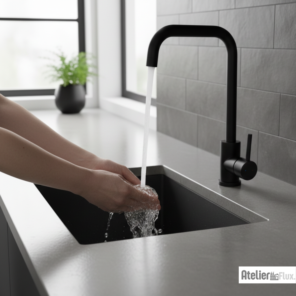 Mitigeur de cuisine en acier inoxydable