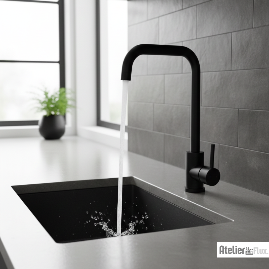 Mitigeur de cuisine en acier inoxydable