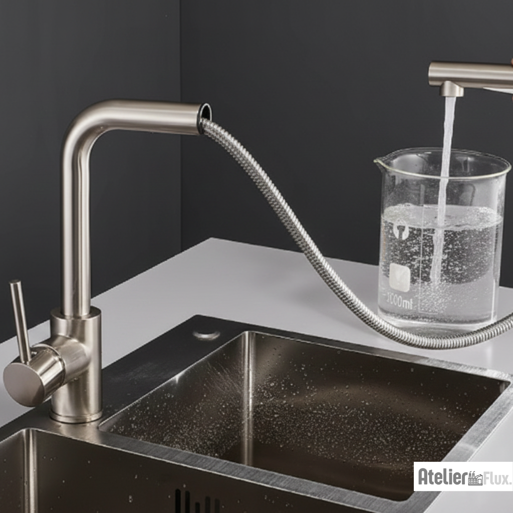 Mitigeur de cuisine en laiton à bec rétractable