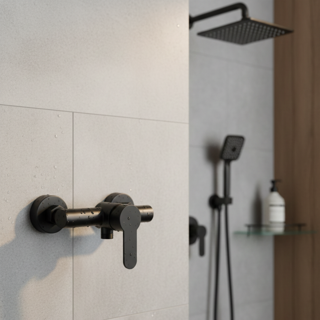 Mitigeur de salle de bain mural en acier inoxydable