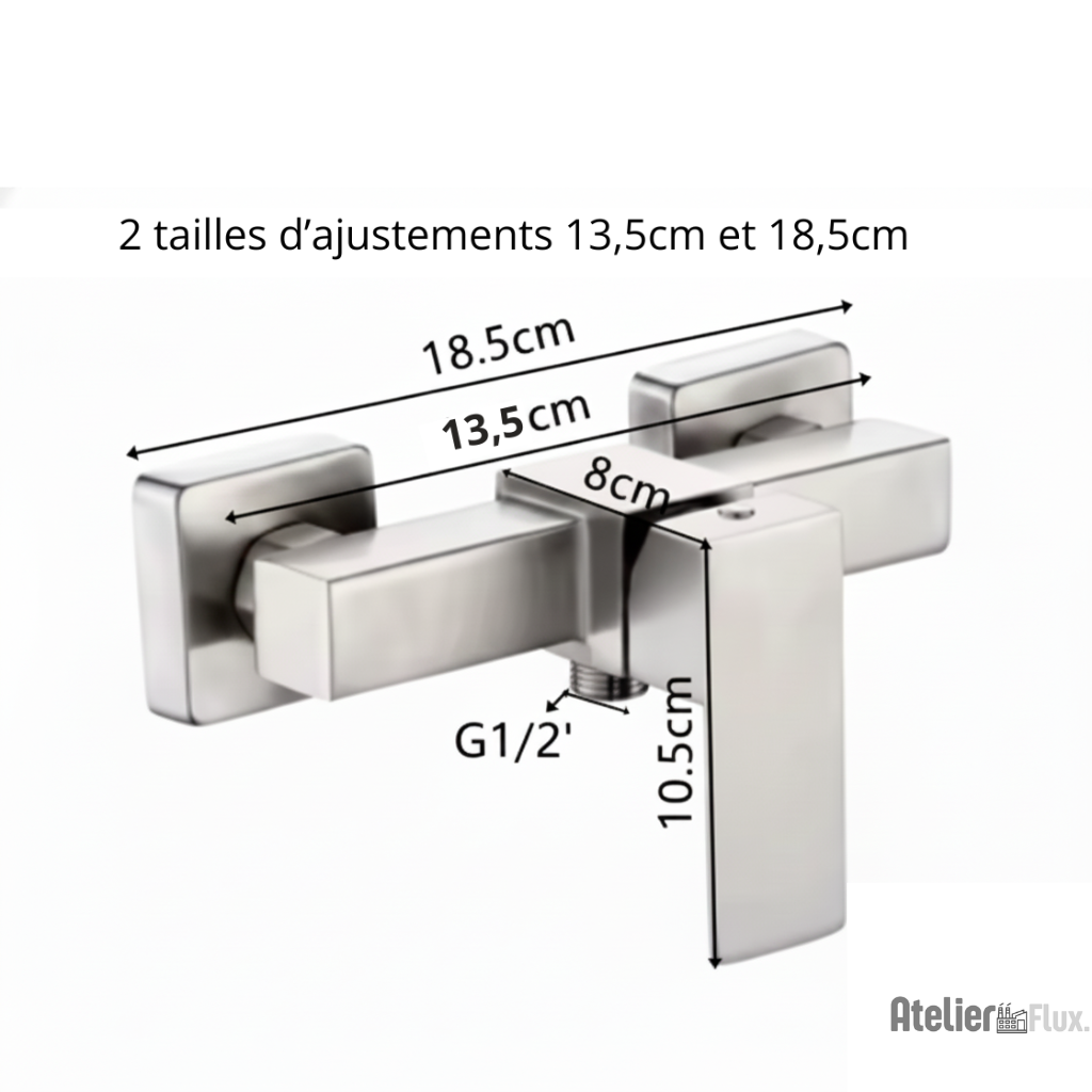 Mitigeur de salle de bain mural finition chrome