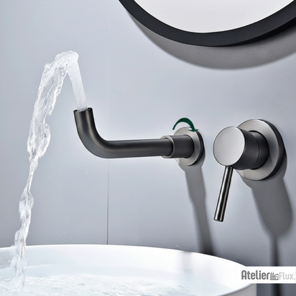 Mitigeur de lavabo mural en laiton