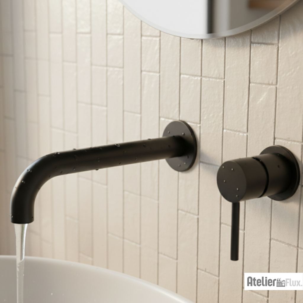 Mitigeur de lavabo mural en laiton