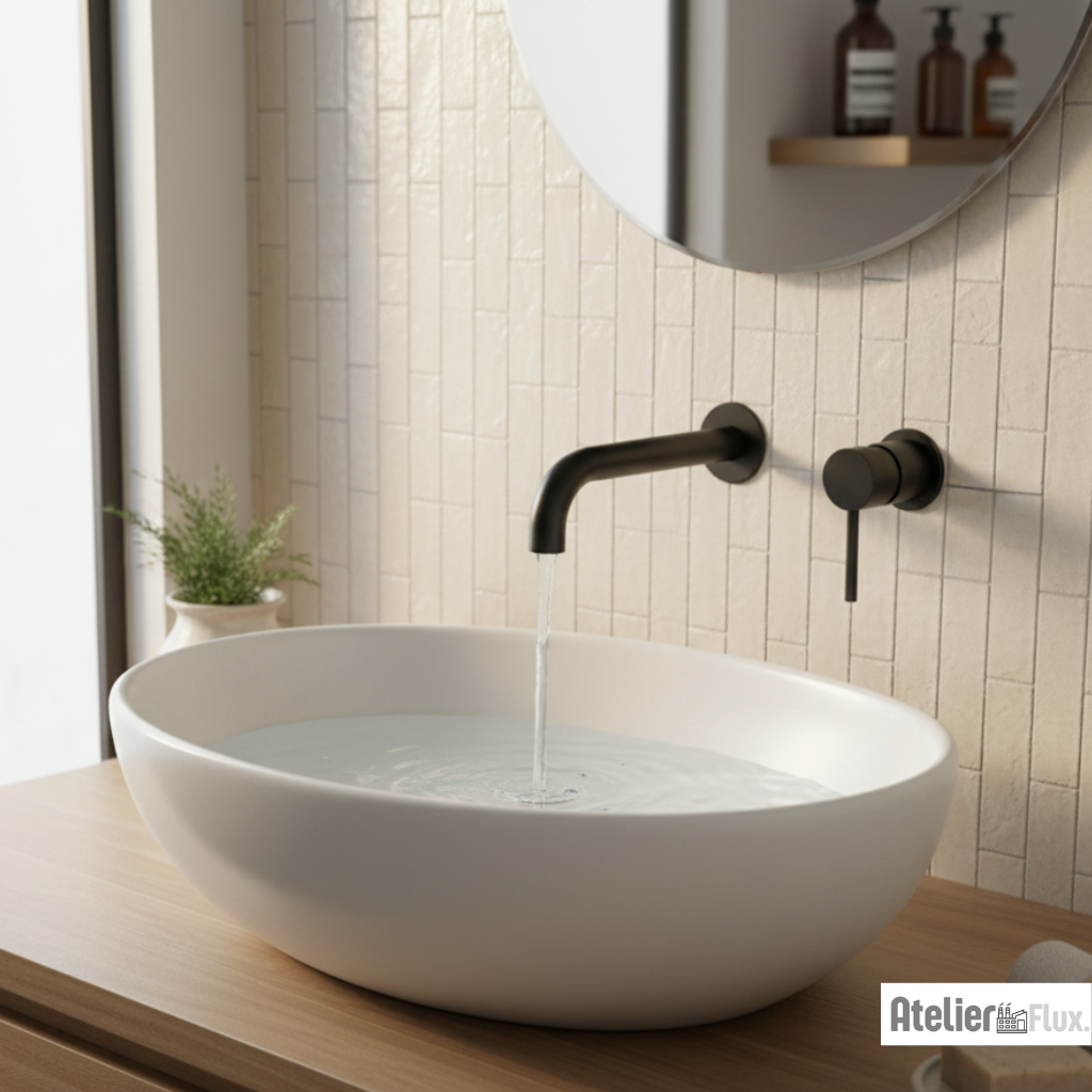 Mitigeur de lavabo mural en laiton