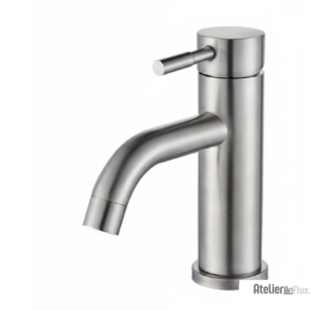 Mitigeur de Lavabo Design Moderne en Acier Inoxydable