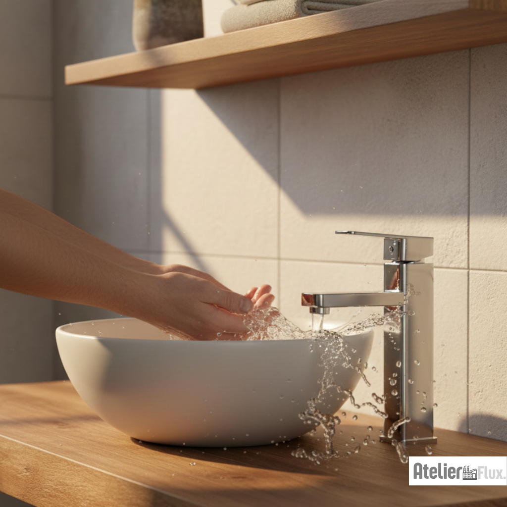 Mitigeur lavabo design carré