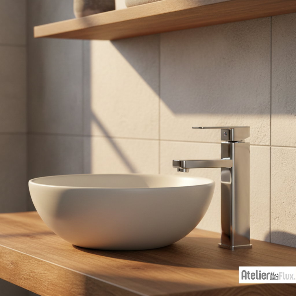 Mitigeur lavabo design carré