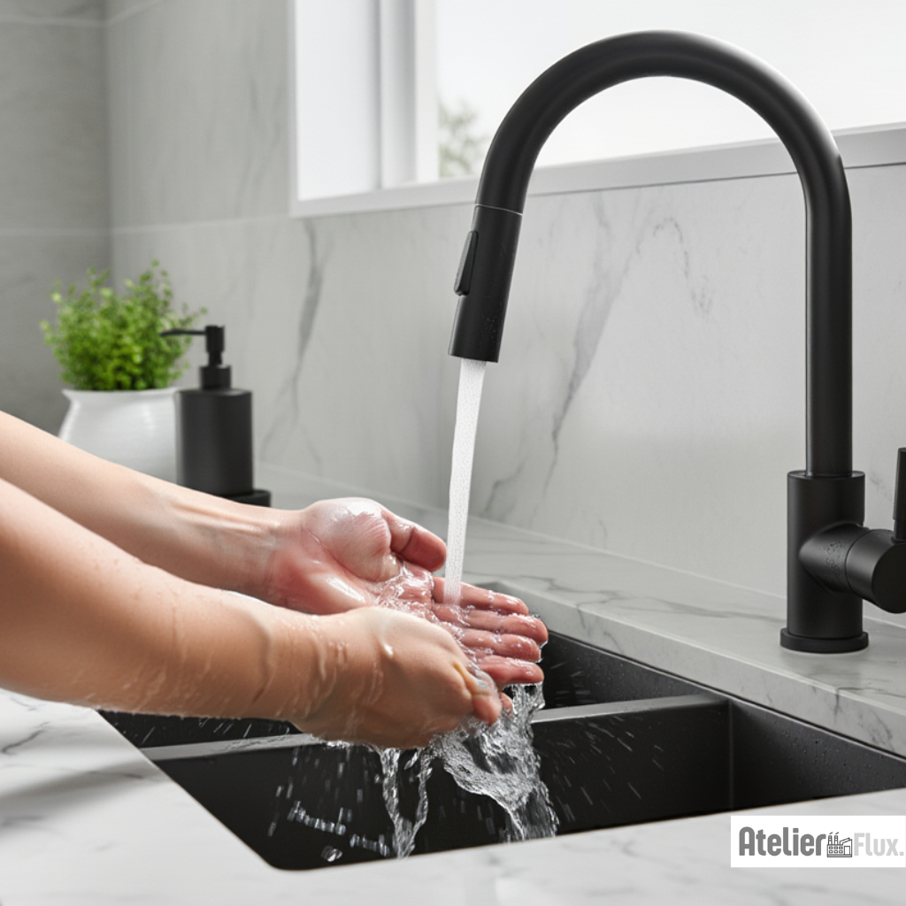 Mitigeur de cuisine bec rétractable