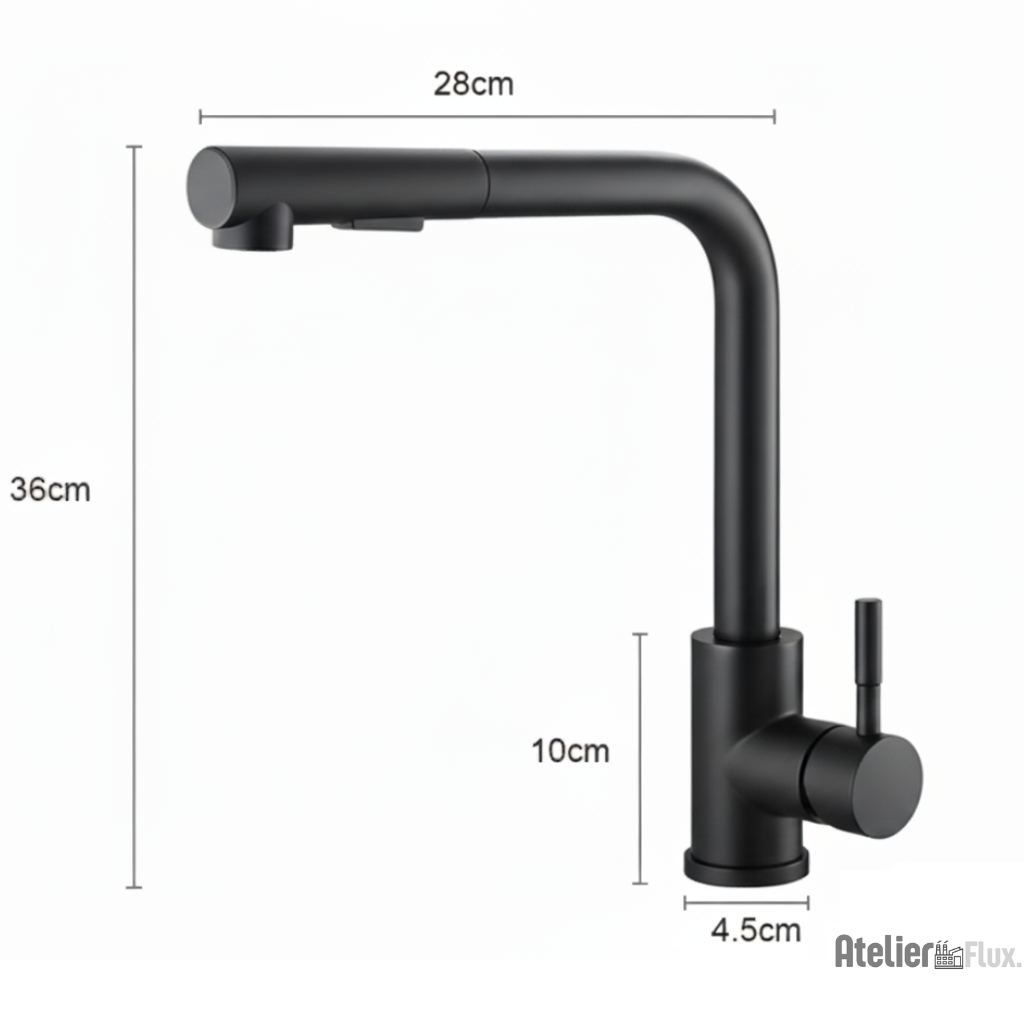 Mitigeur de cuisine moderne rétractable