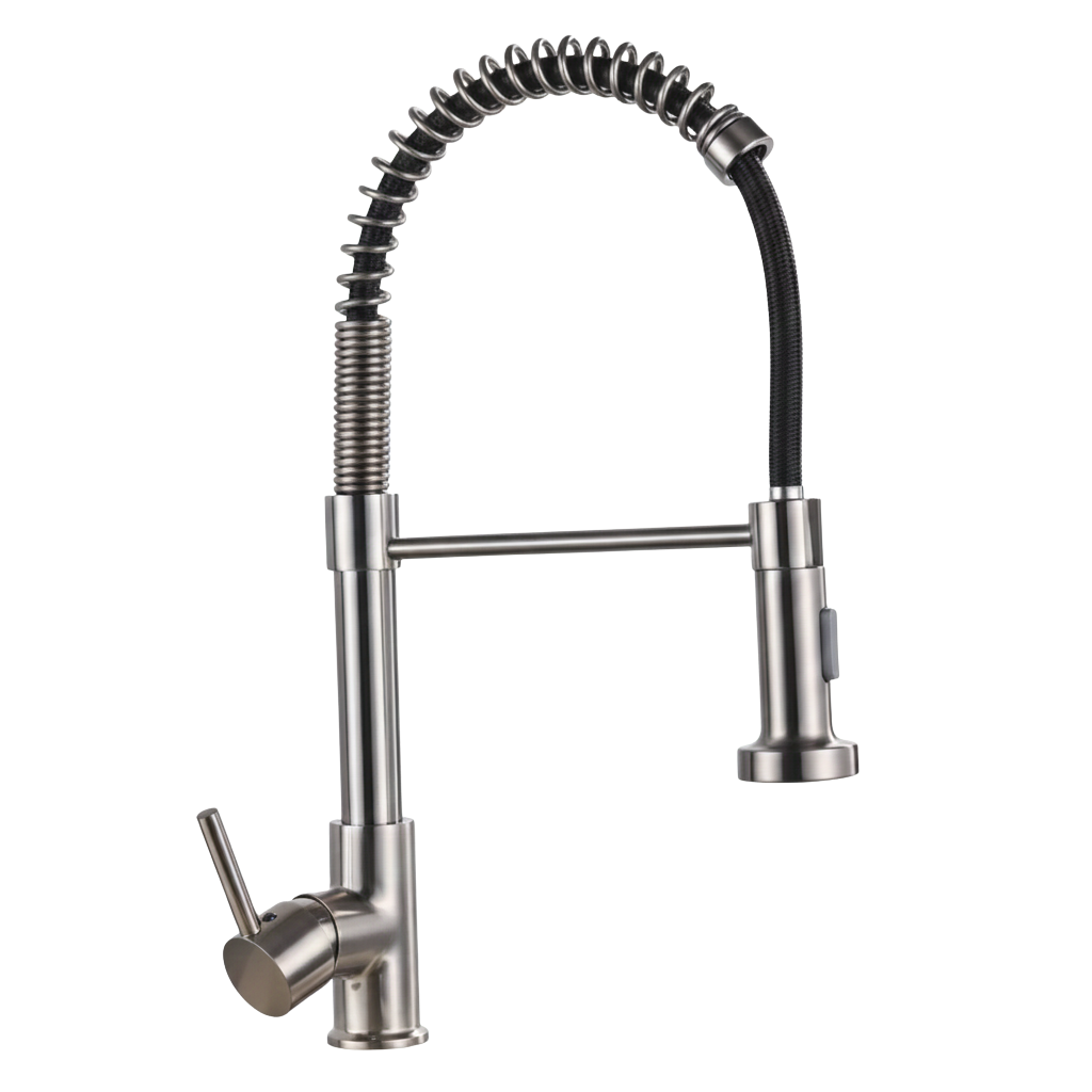Mitigeur de cuisine à ressort flexible avec bec rétractable