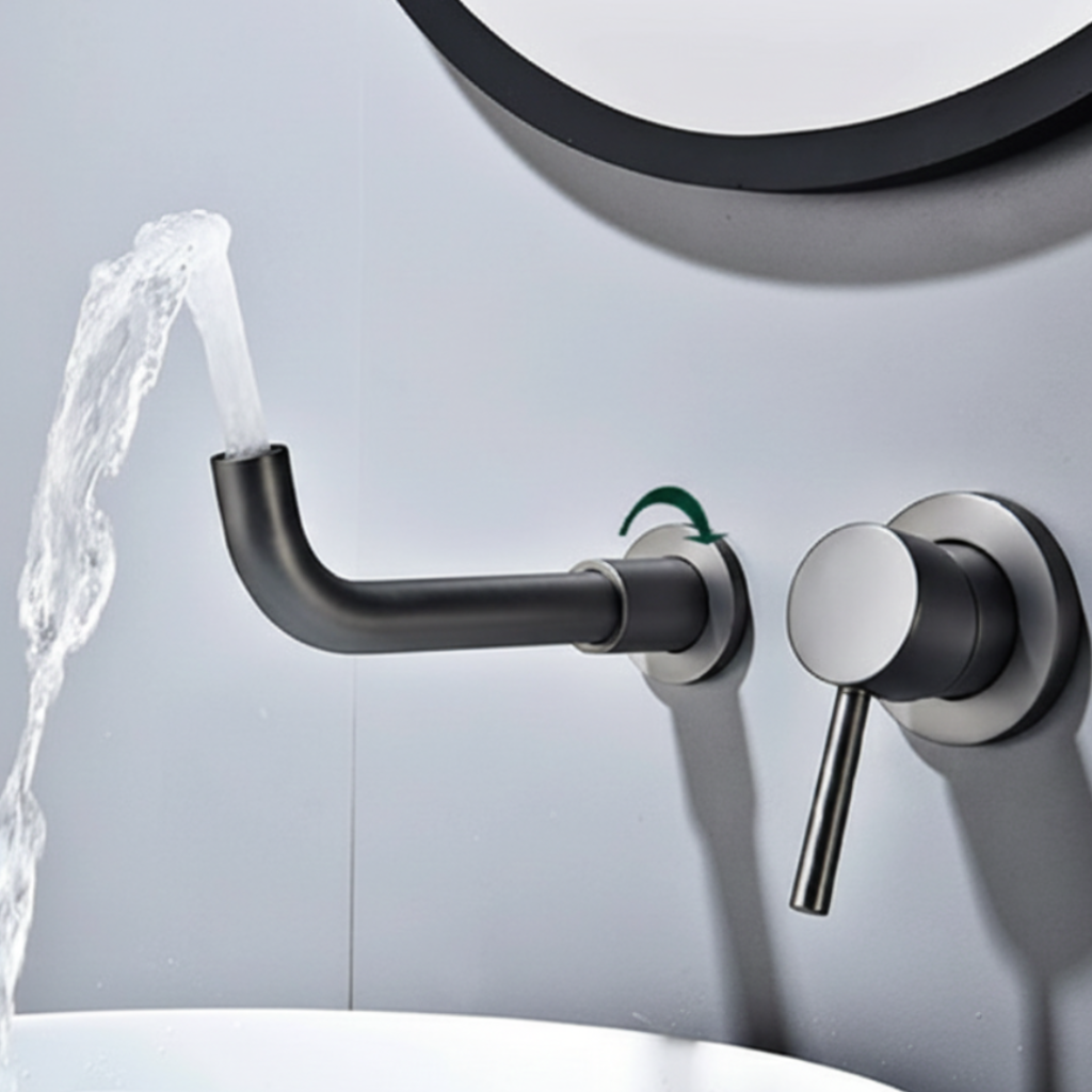 Mitigeur de lavabo mural en laiton