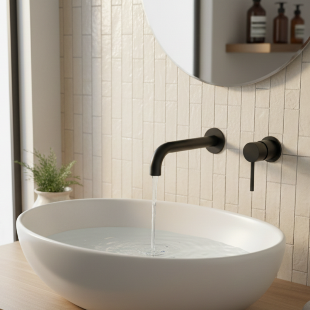 Mitigeur de lavabo mural en laiton