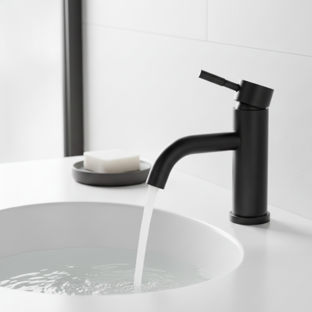 Mitigeur de Lavabo Design Moderne en Acier Inoxydable