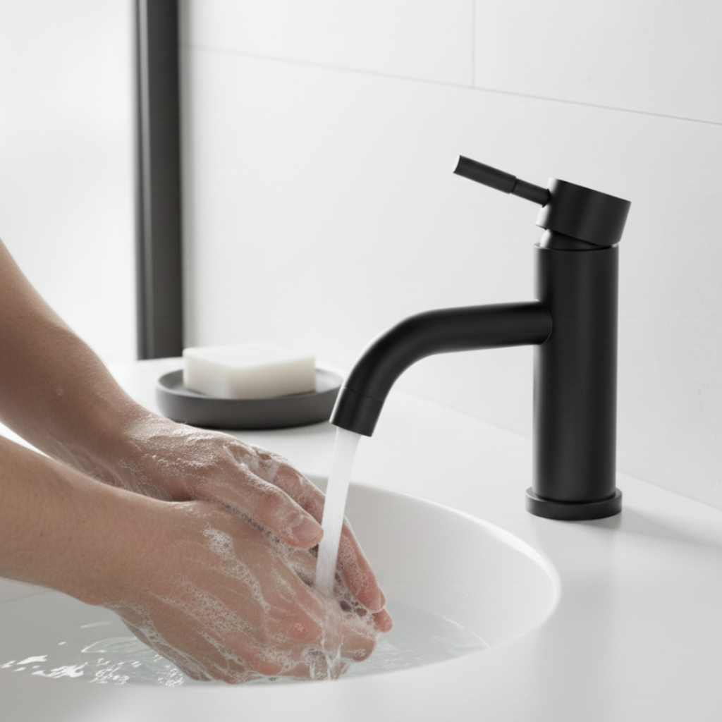 Mitigeur de Lavabo Design Moderne en Acier Inoxydable