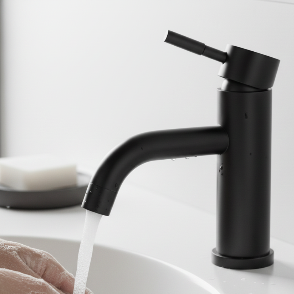 Mitigeur de Lavabo Design Moderne en Acier Inoxydable