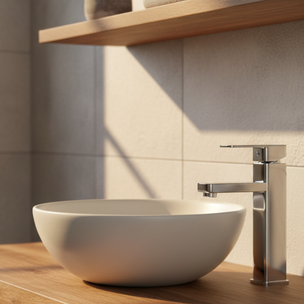 Mitigeur lavabo design carré