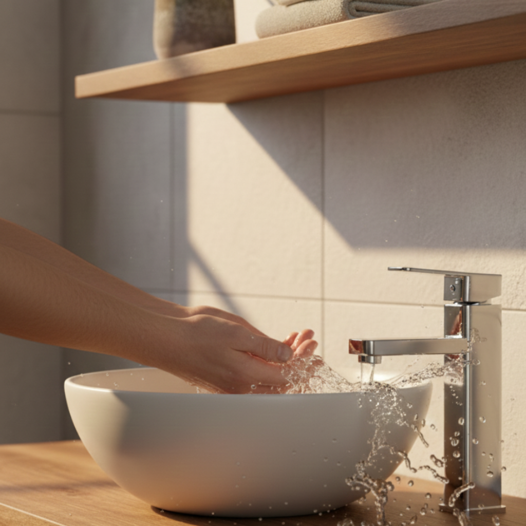 Mitigeur lavabo design carré