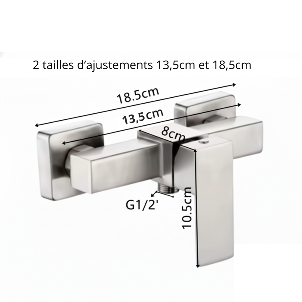 Mitigeur de salle de bain mural finition chrome
