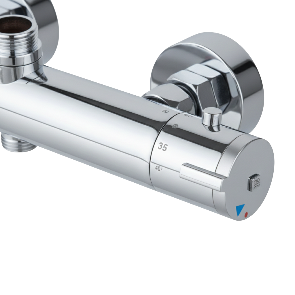 Mitigeur de salle de bain mural en laiton avec régulation de température